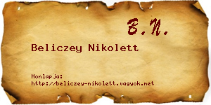 Beliczey Nikolett névjegykártya