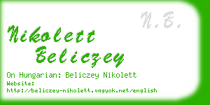 nikolett beliczey business card